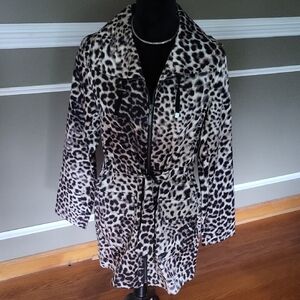Dana Buchman Animal Print Zip-Up Jacket